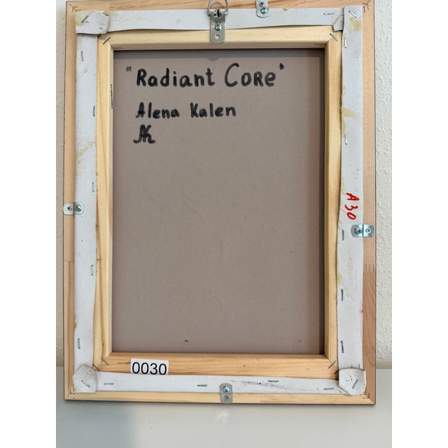 Original Abstract Oil Painting “Radiant Core” by Alena Kalen Framed Modern Art For Sale - Image 11 of 11