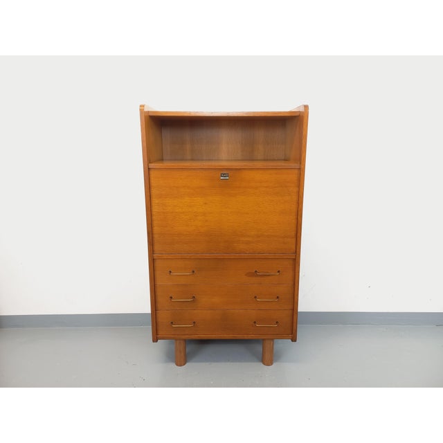 Wood Vintage Oak Secretaire, 1960s For Sale - Image 7 of 16