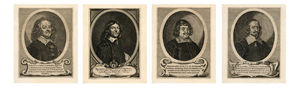 Matthäus Merian II, Peace of Westphalia Portrait, 1652, Engravings, Set of 4