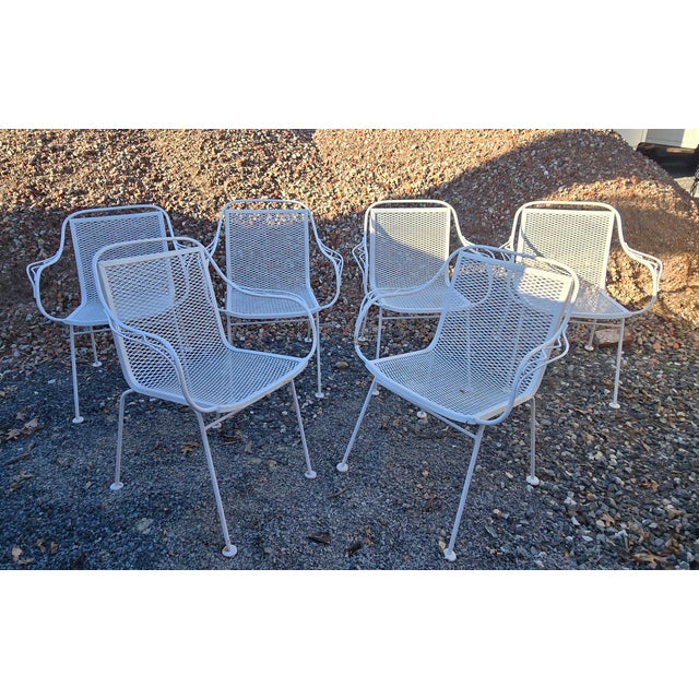 This beautiful Woodard Sculptura style outdoor wrought iron patio is the perfect addition to your deck, patio, or pool...