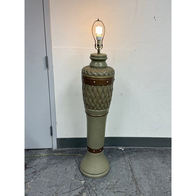 Lamps Forever, Sun Valley Green Lattice Floor Lamp For Sale - Image 11 of 12