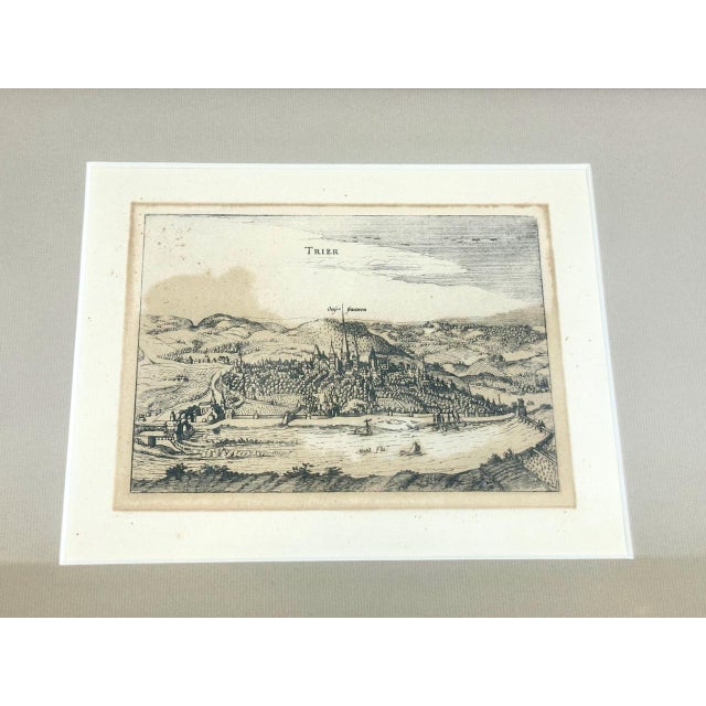 Copperplate engraving from 1616, unavailable on the antiquarian market, shows a view of the city of Trier - the entire...