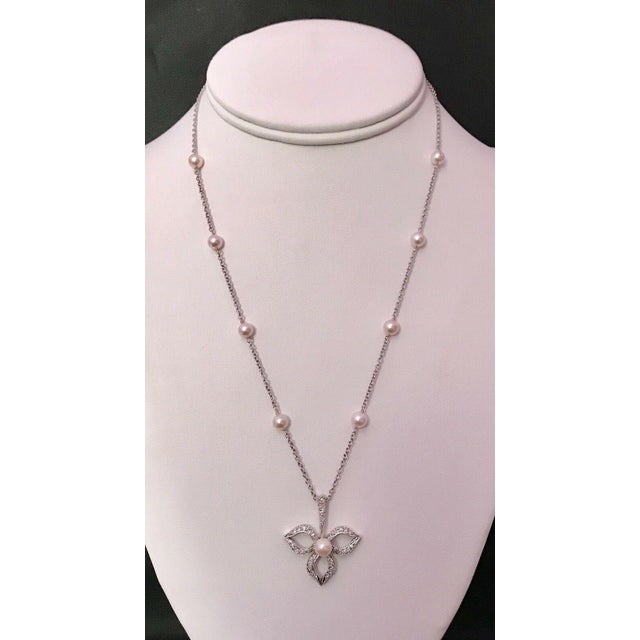 Diamond Akoya Pearl Necklace 14 Karat Gold Certified For Sale In New York - Image 6 of 12