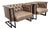 Pair of Modern Tufted Leather Club Chairs For Sale