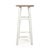 The Parisienne Stool from Zentique is a classic French bistro stool with a round natural wood seat on a distressed white...