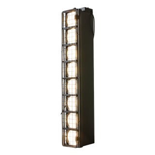 Mid-Century Black with Wire Grille Theatre Batten Light from Siemens, Germany, 1960s For Sale
