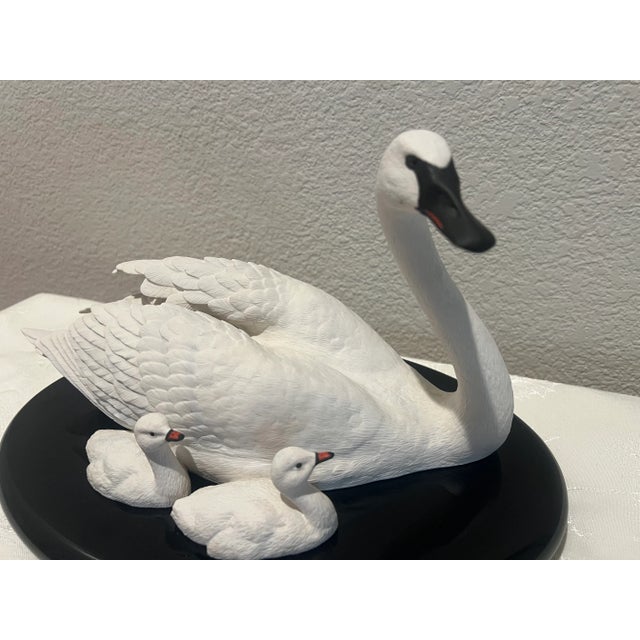 Vintage Porcelain Swans "Under Her Wing" Franklin Mint For Sale - Image 4 of 8