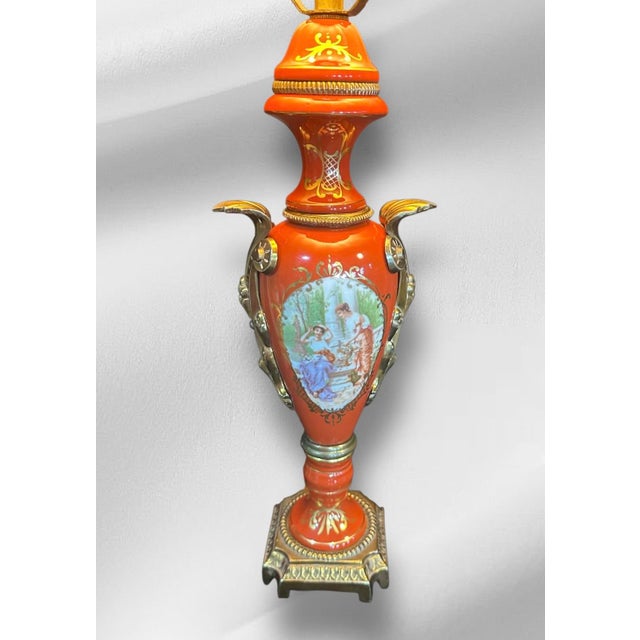 Late 19th Century Victorian Porcelain Table Lamp For Sale - Image 12 of 14