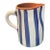 Vintage Moroccan Hand-Painted Striped Terracotta Pitcher For Sale