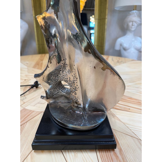 Brutalist 1989 Sergio Verginelli Sculptural Biomorphic Table Lamp For Sale - Image 3 of 9