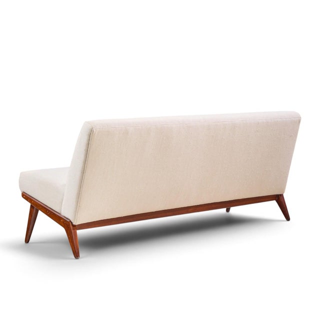 Mid 20th Century Jens Risom for Knoll Mid Century Walnut Settee Sofa For Sale - Image 5 of 9