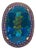 Bochic “Orient” Vintage London Blue Topaz & Rhodolite Ring Set In 18 K Gold & Silver For Sale