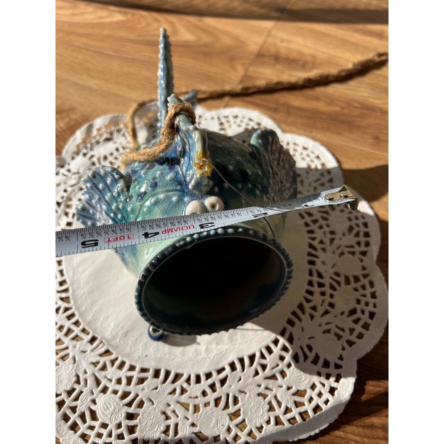 1970s 1970s Large Open Mouth Ceramic Fish Bowl Wall Hanging For Sale - Image 5 of 7