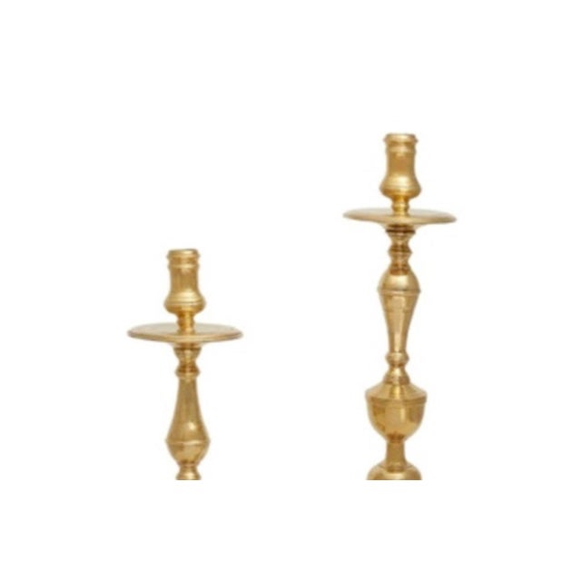 Pair Tall Continental Baroque Brass Candlesticks For Sale In Los Angeles - Image 6 of 6