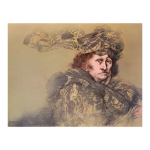 Portrait V from Galeria De Arte Misrachi Portfolio, Rafael Coronel Offset Lithograph, Signed in the Plate