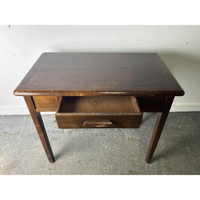 Mid-Century Vintage Abbess Oak Office Desk with Single Drawer, 1950s-60s For Sale - Image 6 of 12