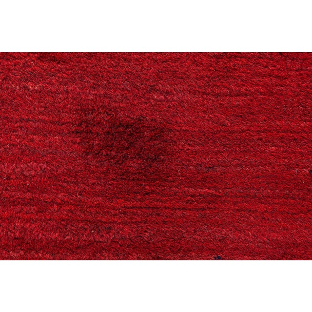 1940s Doris Leslie Blau French Art Deco Vintage Geometric Crimson Hand-Knotted Runner For Sale - Image 5 of 6
