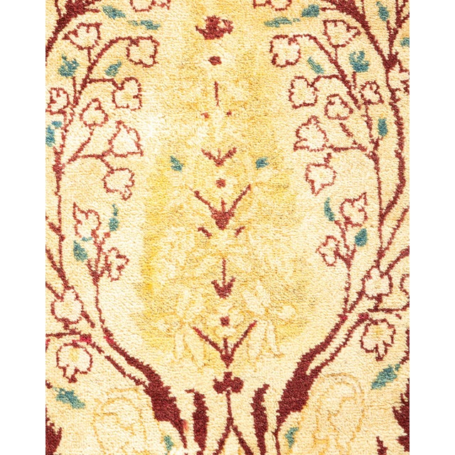 Traditional Mogul, One-of-a-Kind Hand-Knotted Area Rug - Yellow, 6' 1" x 9' 5" For Sale - Image 3 of 8
