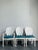 This elegant set of six vintage dining chairs showcases a refined medallion back design that blends classic European...
