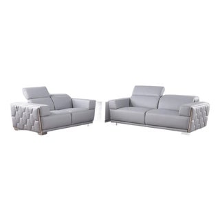 Casa Milano Hexor Light Blue 2-Piece Sofa & Loveseat Set For Sale