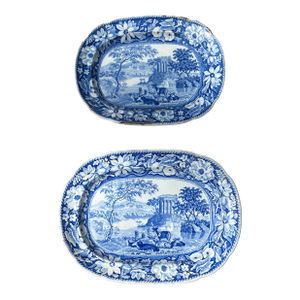 Antique English Staffordshire Blue and White Platters