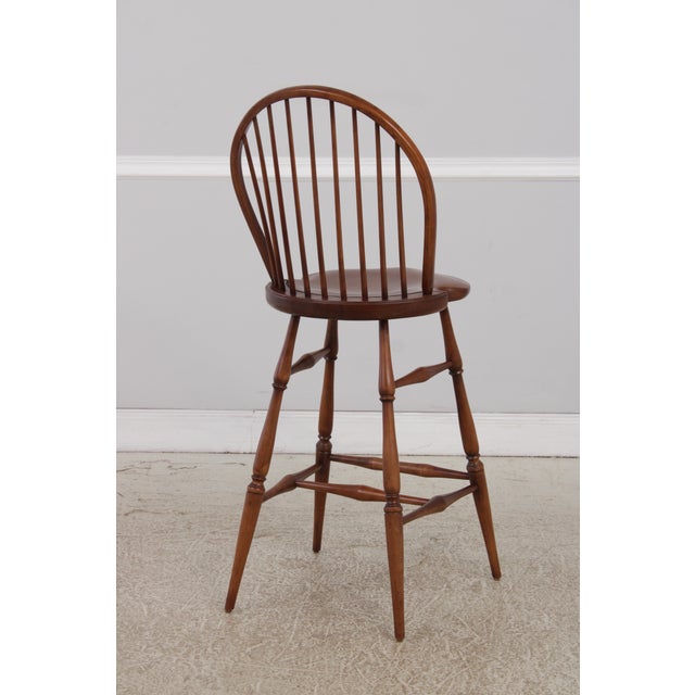 Pair Robert Bergelin Windsor Style Cherry Counter Chairs For Sale In Philadelphia - Image 6 of 16