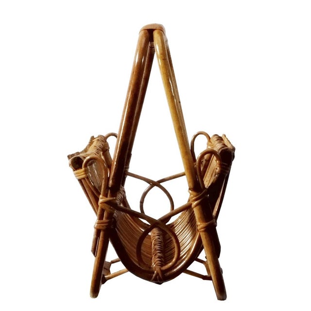 Mid-Century Modern Bamboo Magazine Rack, Italy, 1960 For Sale - Image 3 of 10