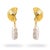 Metal Sea Shell Design Pearl Dangle Earrings, A Pair For Sale - Image 7 of 7