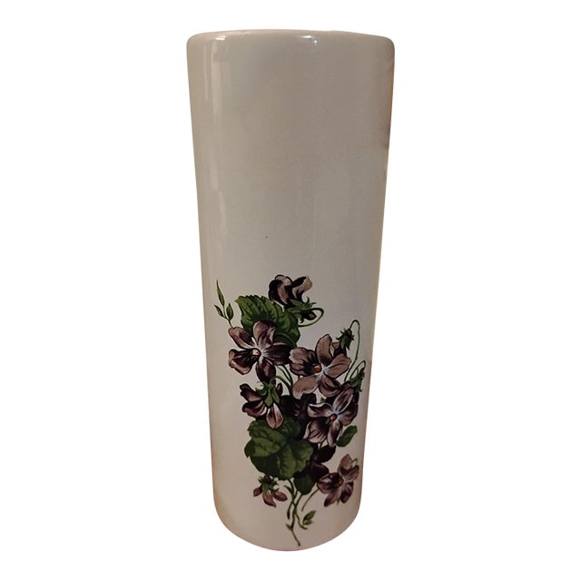 McCoy Bud Vase Transferware of Violets Simplicity For Sale