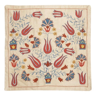 20"x20" 100% Silk Cushion Cover. Modern Lace Pillow. Embroidery Toss Pillow For Sale