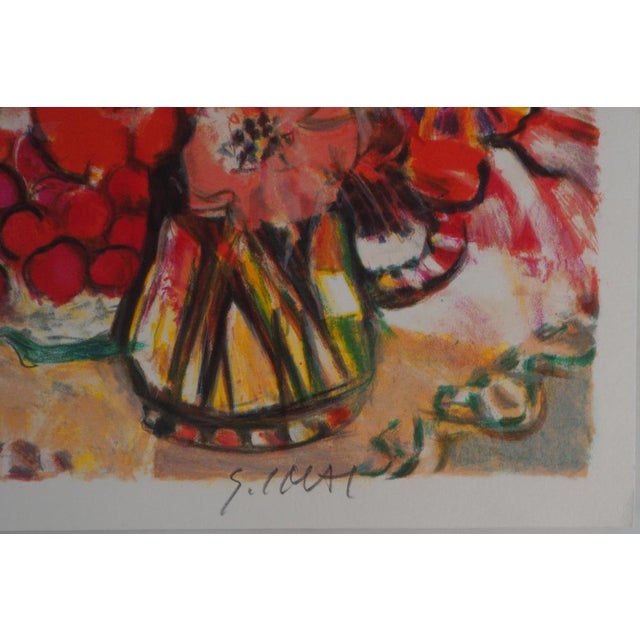 Imai Sachiko, Le bouquet de fleurs rouges, Lithograph For Sale - Image 6 of 7