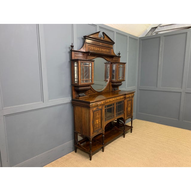 Victorian Inlaid Rosewood Parlour Cabinet, 1885 For Sale - Image 3 of 18