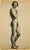 Henry Arthur Roberts. French ( b.1819 - d.1900 ). Academic Life Study Of A Standing Male Nude. Pencil & Charcoal On Paper....