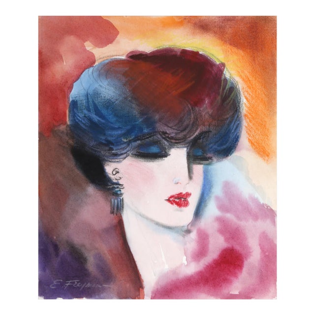 Beauty 1, Erik Freyman Watercolor With Pastel on Paper, Signed in Pencil For Sale