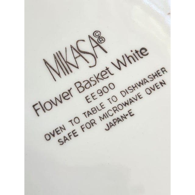 1990s Mikasa Flower Basket White Salad, Dessert Plates- Set of 8 For Sale - Image 10 of 10