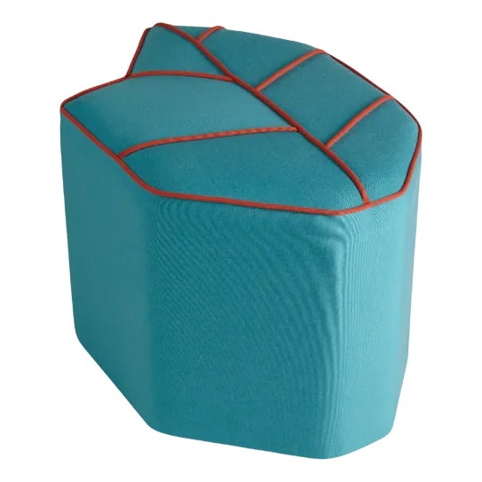 Blue Outdoor Leaf Seat Pouf by Nicolette de Waart for Design by Nico For Sale