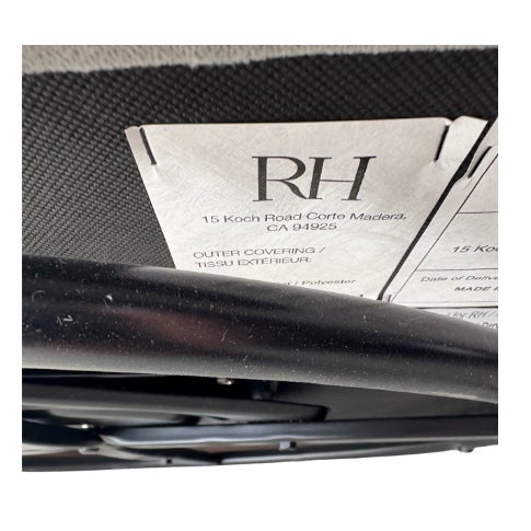 Restoration Hardware Rh Dixon Swivel Chair – Brushed Brown Oak & Fog Performance Velvet For Sale - Image 10 of 10