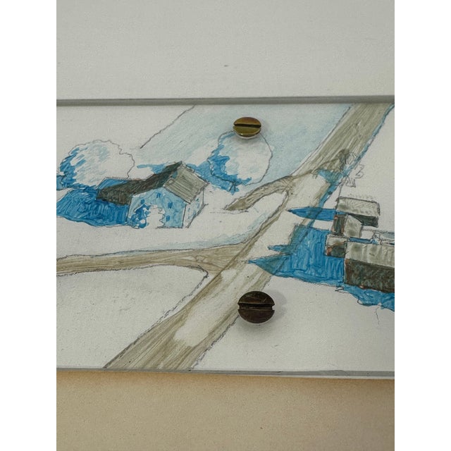 Mike Lynch Mixed Media Drawing – 1971 Modern Artwork in Acrylic Frame - Minnesota For Sale In Boston - Image 6 of 12