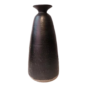 Late 20th Century Thai Ceramic Vase in Dark Brown Glaze