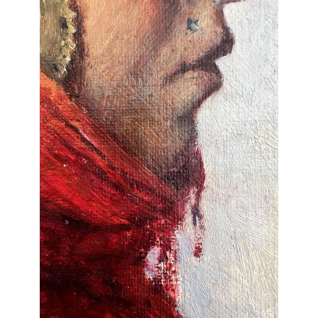 Paper Francisque Noailly, Lady, Oil on Canvas & Cardboard, Framed For Sale - Image 7 of 13