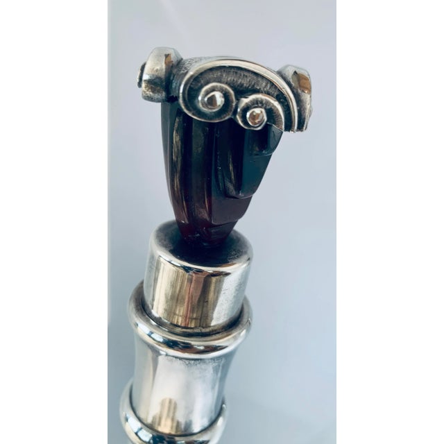 Antique Art Deco Decanters With Silver Neck and Silver & Bakelite Cork Stoppers - a Pair For Sale - Image 12 of 13