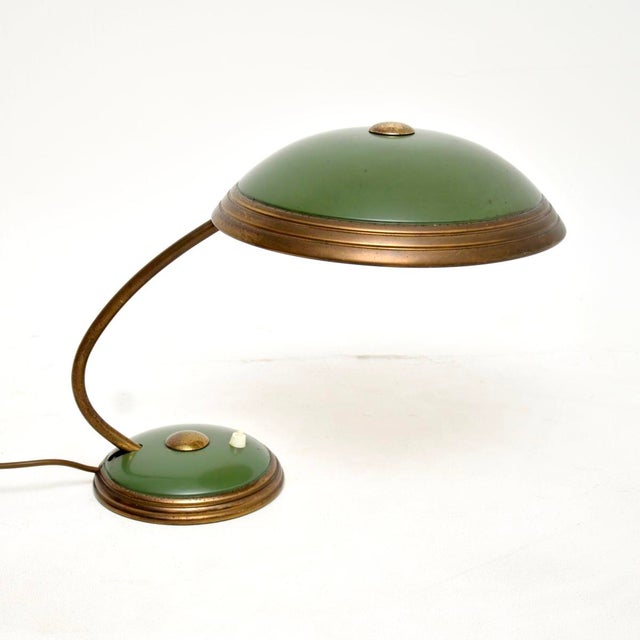 Bauhaus Vintage Bauhaus Enamel and Brass Desk Lamp attributed to Helo Leuchten, 1950s For Sale - Image 3 of 8