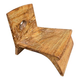 Andrianna Shamaris Sculptural Teak Wood Spa Chair For Sale