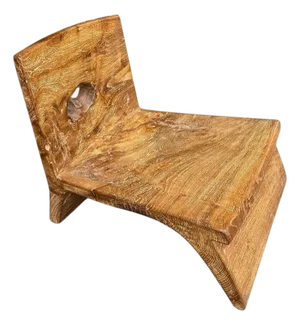 Andrianna Shamaris Sculptural Teak Wood Spa Chair