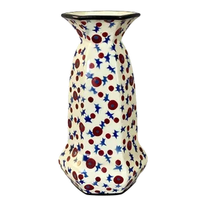 1930s Tall Specially Decorated Art Deco Czech Six Sided Vase