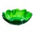 Vintage Green Pressed Glass Leaf Bowl – Scalloped Rim, Mid-Century Decorative Dish For Sale