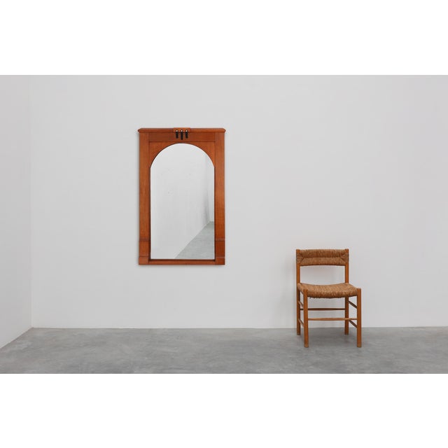 Antique Belgian Oak Wall Mirror, 1890s For Sale - Image 4 of 12