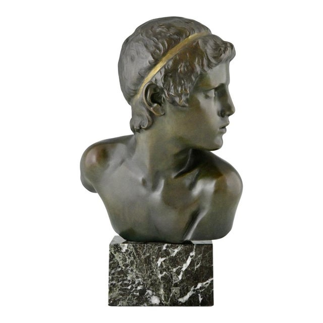 Art Deco bronze bust of Achilles This refined Art Deco bronze bust of the young Achilles was created in 1920 by the...