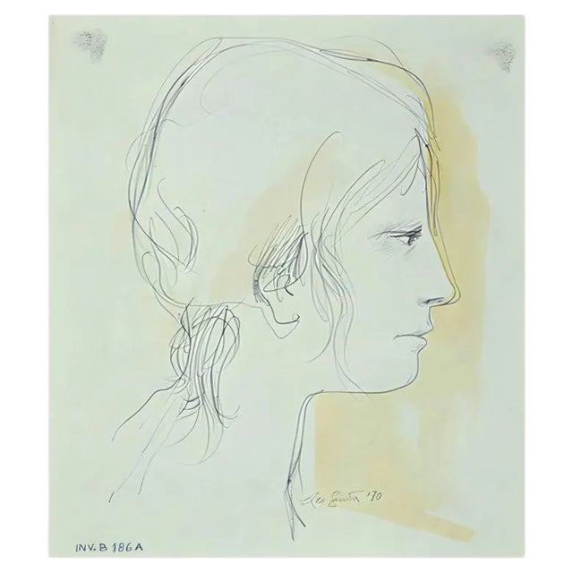 Leo Guide, Portrait, Drawing, 1970 For Sale