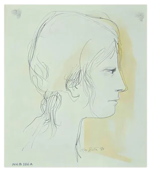 Leo Guide, Portrait, Drawing, 1970